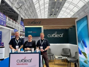 Three Curaleaf Laboratories colleagues on the stand